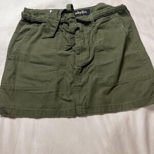 Indigo Rein Olive Green Cargo Mini Skirt